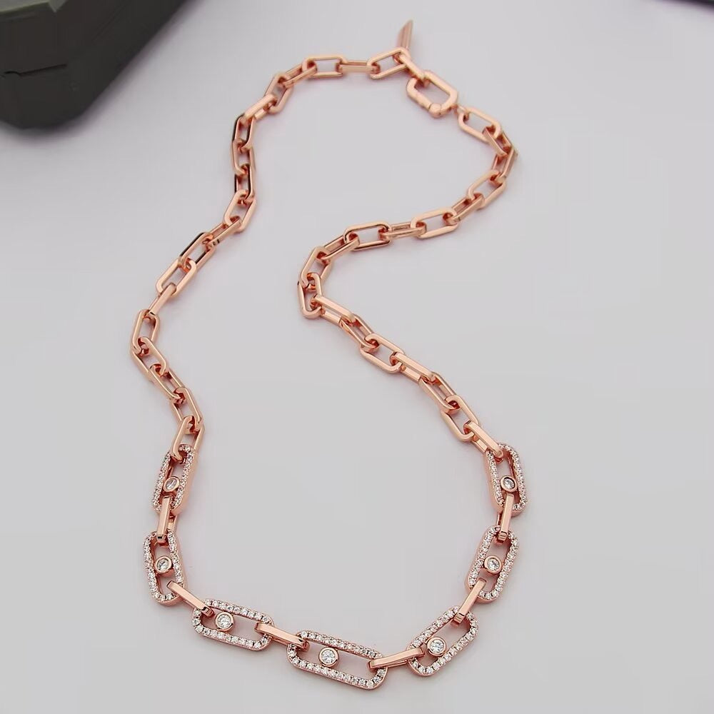 [lume Jewelry]Move Link Pave Diamond Necklace