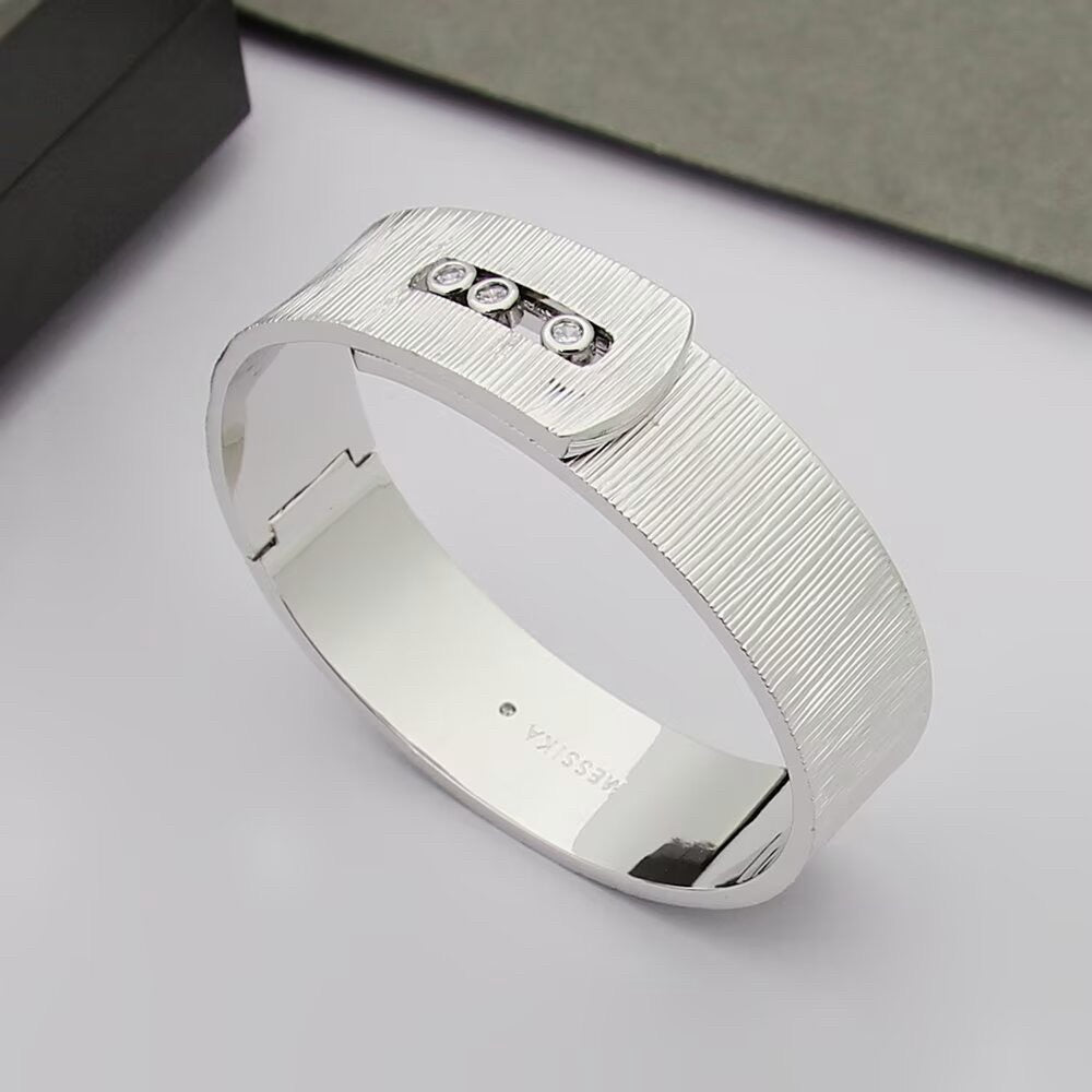 [lume Jewelry]Polished Brushed Bangle, Large Engraved Sliding Bangle