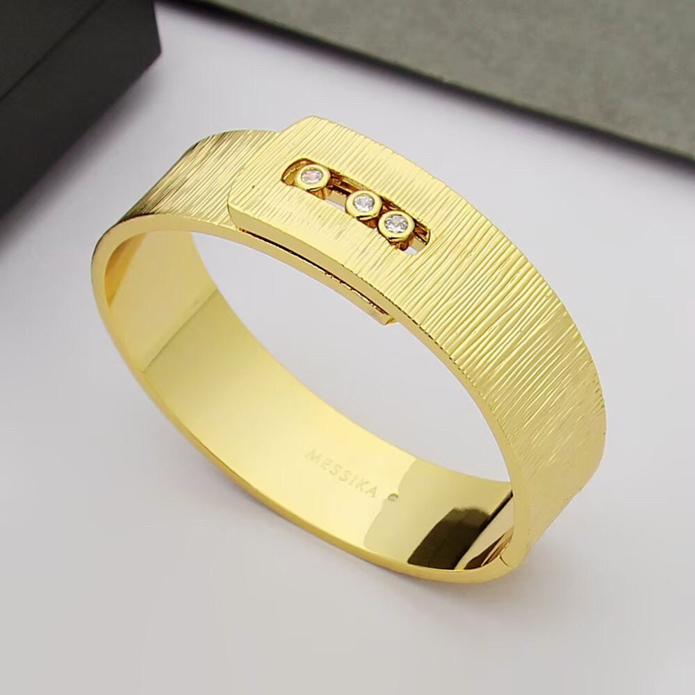 [lume Jewelry]Polished Brushed Bangle, Large Engraved Sliding Bangle