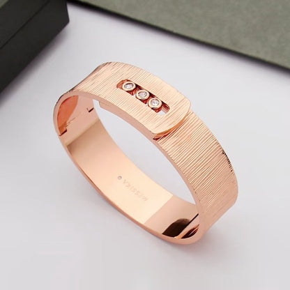 [lume Jewelry]Polished Brushed Bangle, Large Engraved Sliding Bangle