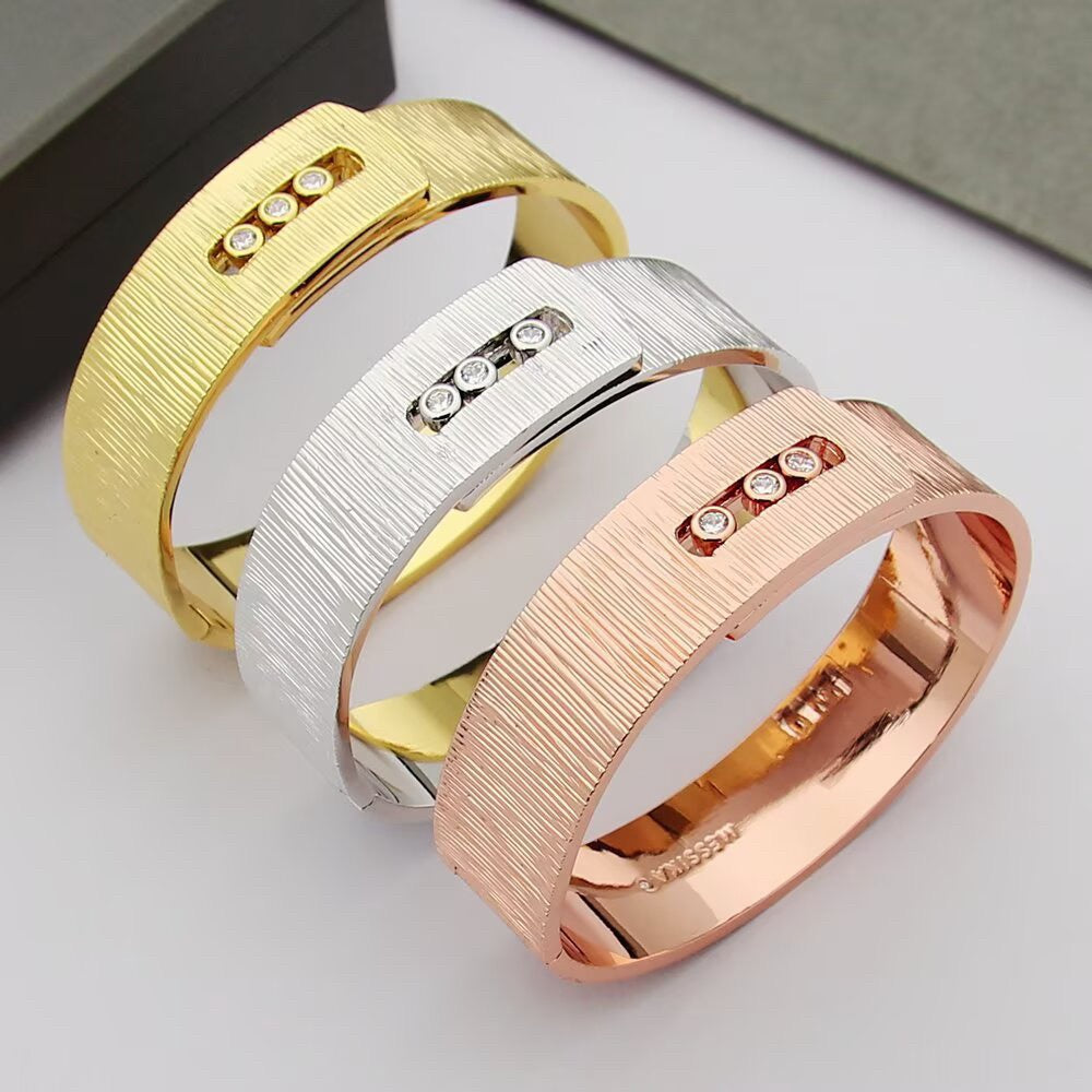 [lume Jewelry]Polished Brushed Bangle, Large Engraved Sliding Bangle