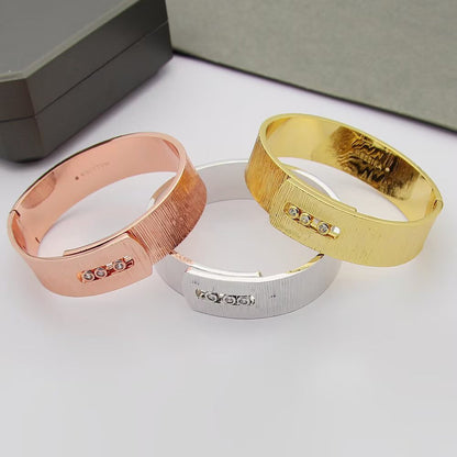 [lume Jewelry]Polished Brushed Bangle, Large Engraved Sliding Bangle
