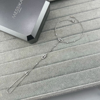 [lume Jewelry] Flexible Arm Chain Bracelet with Sliding Diamonds
