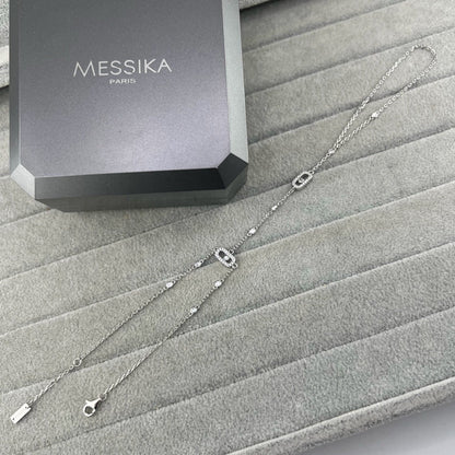 [lume Jewelry] Flexible Arm Chain Bracelet with Sliding Diamonds