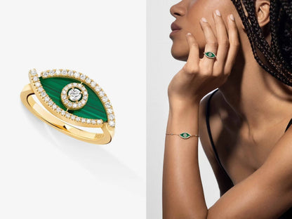 [lume Jewelry]Lucky Eye Malachite Ring