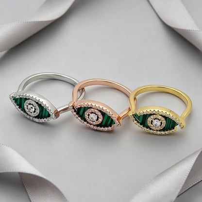 [lume Jewelry]Lucky Eye Malachite Ring