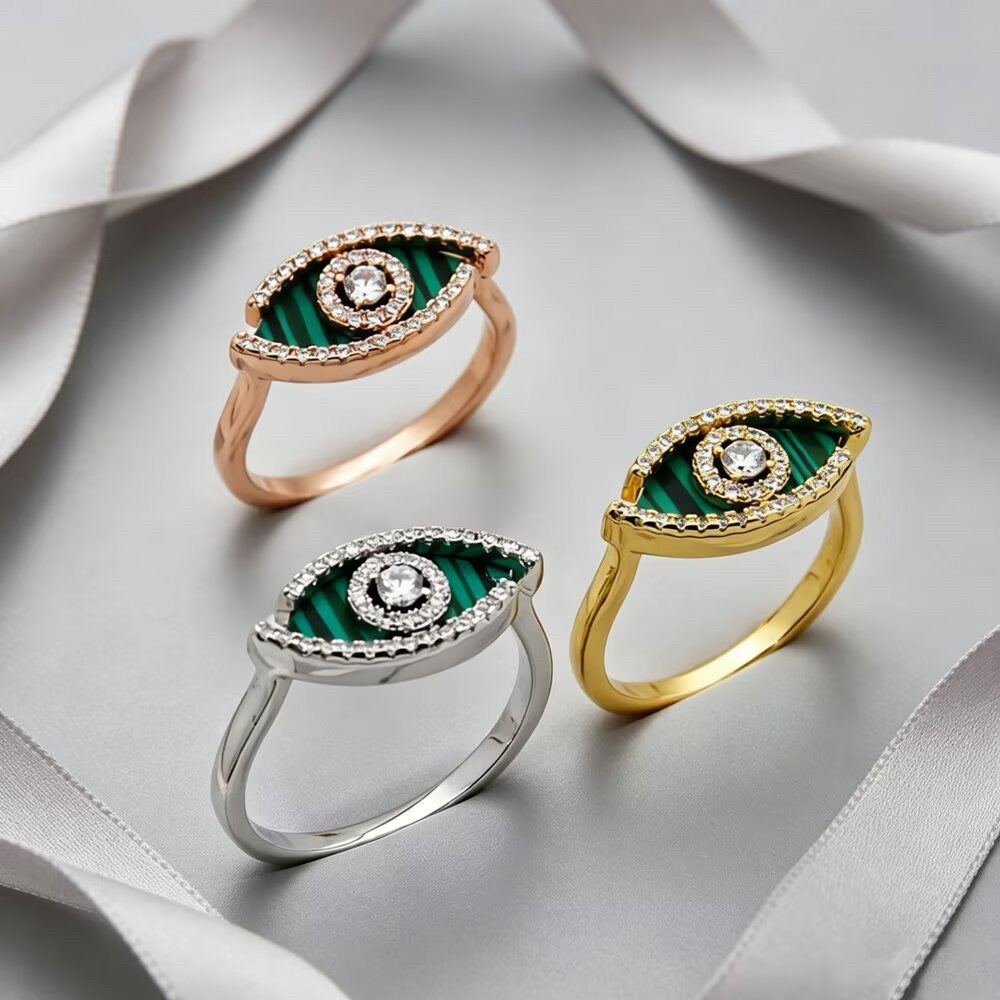 [lume Jewelry]Lucky Eye Malachite Ring