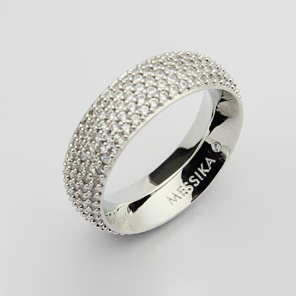 [lume Jewelry]Fiery Full Pavé Diamond Wide Band Ring,