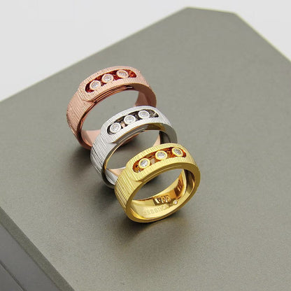 [lume Jewelry]Move Wide 3 Moving Diamond Men's Ring