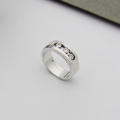 [lume Jewelry]Move Wide 3 Moving Diamond Men's Ring