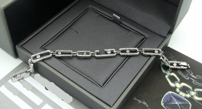 [lume Jewelry]Large Full Diamond Unisex Sliding Bracelet with Moissanite