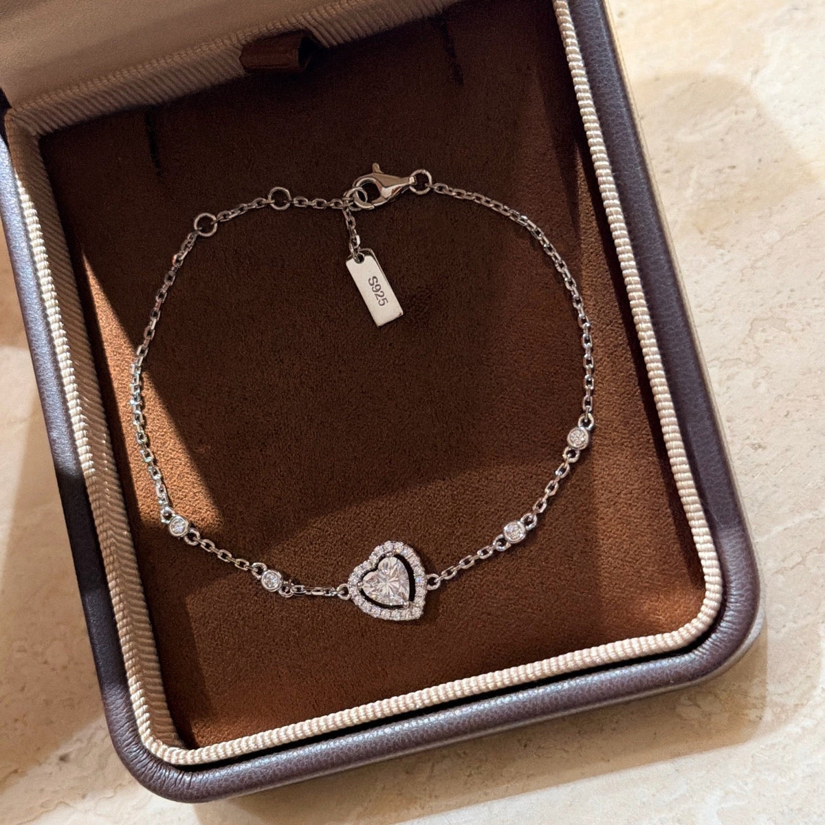 [lume Jewelry]Heart Sliding Diamond Bracelet