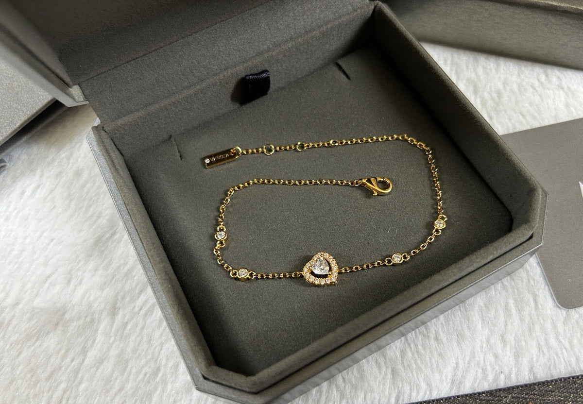 [lume Jewelry]Heart Sliding Diamond Bracelet