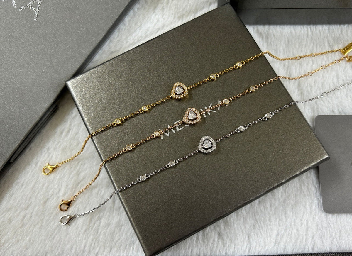 [lume Jewelry]Heart Sliding Diamond Bracelet