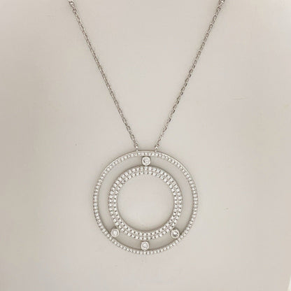 [lume Jewelry] Move Romane Pavé Diamond Sliding Circle Long Necklace