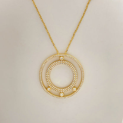 [lume Jewelry] Move Romane Pavé Diamond Sliding Circle Long Necklace