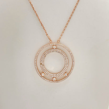 [lume Jewelry] Move Romane Pavé Diamond Sliding Circle Long Necklace