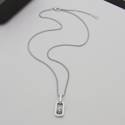 [lume Jewelry]So Move Paper‑Clip Sliding Diamond Necklace