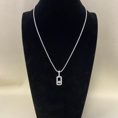 [lume Jewelry] So Move Diamond‑Set Paper‑Clip Sliding Necklace
