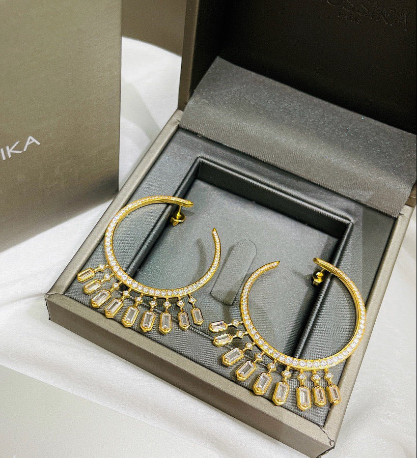 [lume Jewelry] Kate Moss Tassel Hoop Earrings