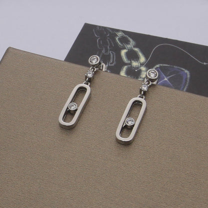 [lume Jewelry] Move Uno Drop Earrings, Movable Stone