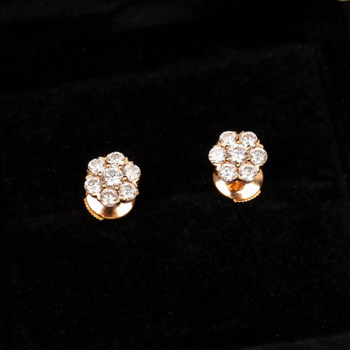 ¡®lume Jewelry¡¯Fleurette Stud Earrings, 18K Gold‑Plated, 7‑Stone