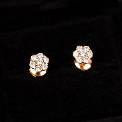 ¡®lume Jewelry¡¯Fleurette Stud Earrings, 18K Gold‑Plated, 7‑Stone