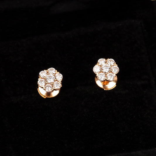 ¡®lume Jewelry¡¯Fleurette Stud Earrings, 18K Gold‑Plated, 7‑Stone