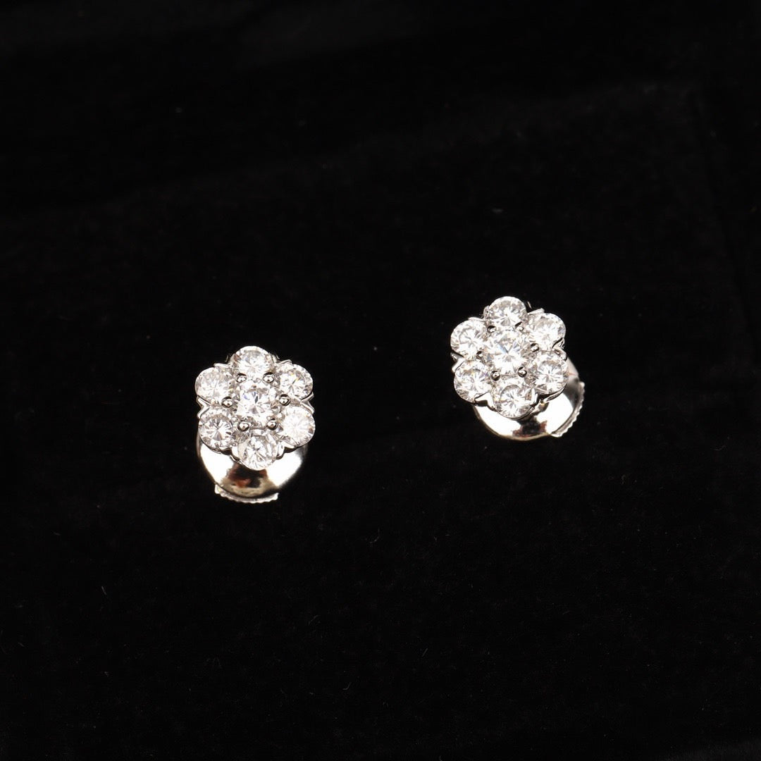 ¡®lume Jewelry¡¯Fleurette Stud Earrings, 18K Gold‑Plated, 7‑Stone