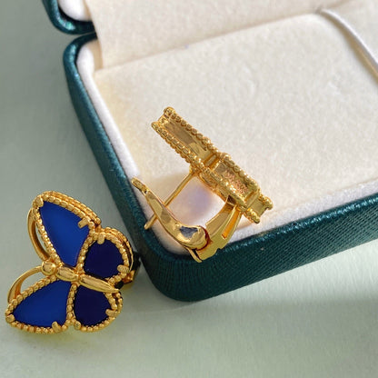 ¡®lume Jewelry¡¯ Sweet Alhambra Butterfly Earstuds, Blue Chalcedony