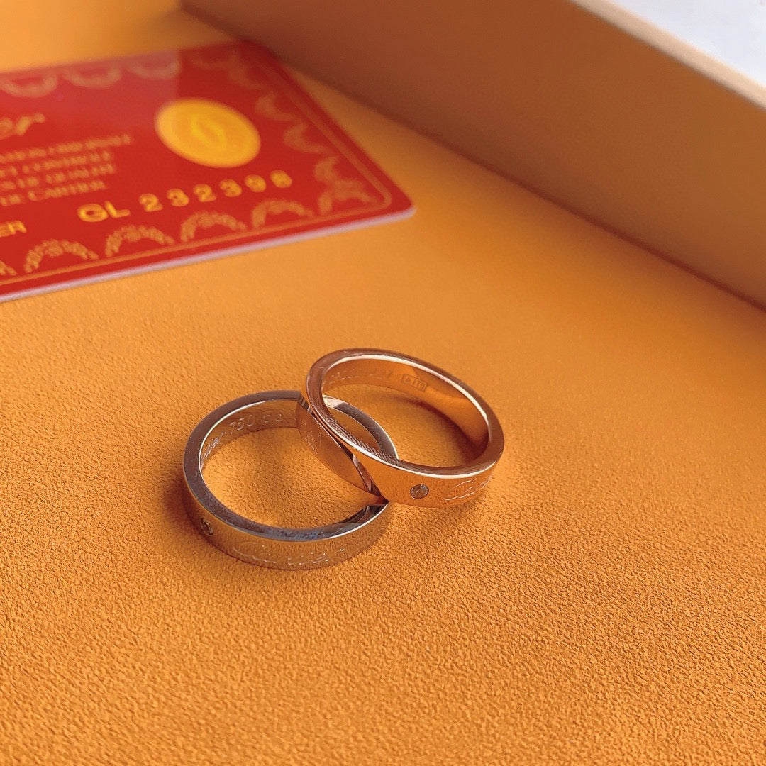 ¡®lume Jewelry¡¯Signature Single‑Diamond Couple Band Rings