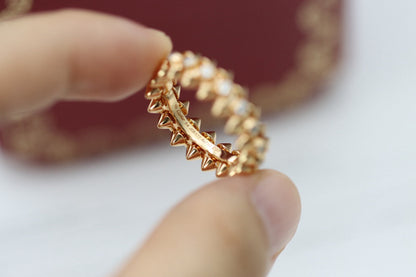 ¡®lume Jewelry¡¯Double‑Row Spike Full‑Diamond Band Ring