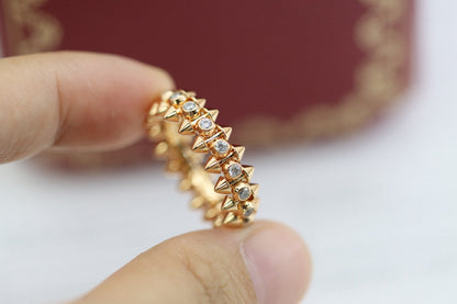 ¡®lume Jewelry¡¯Double‑Row Spike Full‑Diamond Band Ring