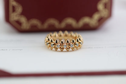 ¡®lume Jewelry¡¯Double‑Row Spike Full‑Diamond Band Ring