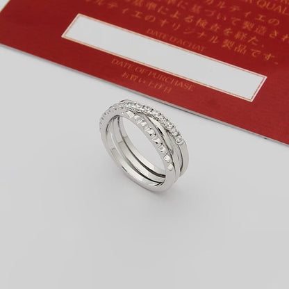 ¡®lume Jewelry¡¯Interlocking Three‑Band Half‑Diamond Ring