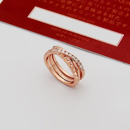 ¡®lume Jewelry¡¯Interlocking Three‑Band Half‑Diamond Ring