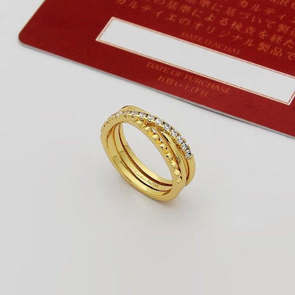 ¡®lume Jewelry¡¯Interlocking Three‑Band Half‑Diamond Ring