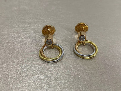 ¡®lume Jewelry¡¯Interlocking Three‑Band Diamond Drop Earrings