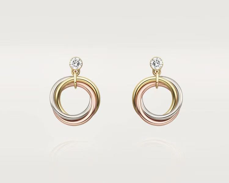 ¡®lume Jewelry¡¯Interlocking Three‑Band Diamond Drop Earrings