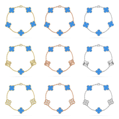 [lume Jewelry]New CLOVER 5 MOTIF BLUE AGATE BRACELET COLLECTION