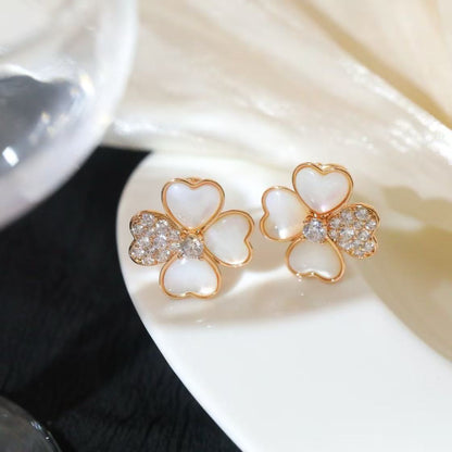 [lume Jewelry]FRIVOLE PINK GOLD FLOWER DIAMOND EARRINGS 2