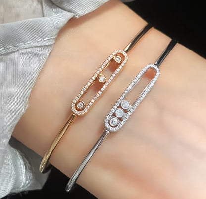 [lume Jewelry]Move Pavé Diamond Bangle Bracelet M