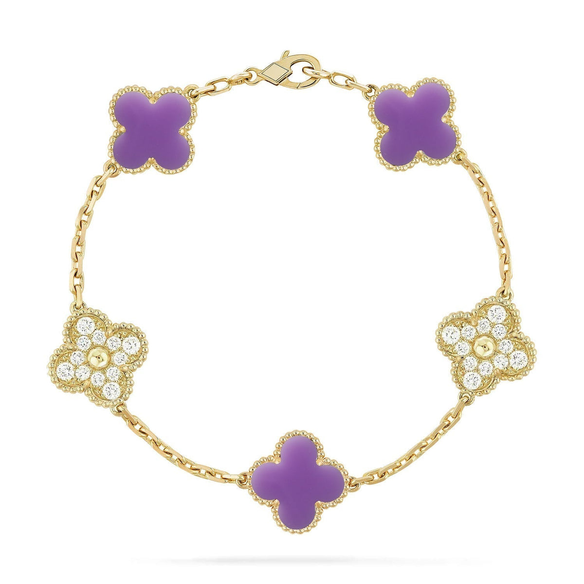 [lume Jewelry]New CLOVER 5 MOTIF LIGHT PURPLE BRACELET COLLECTION