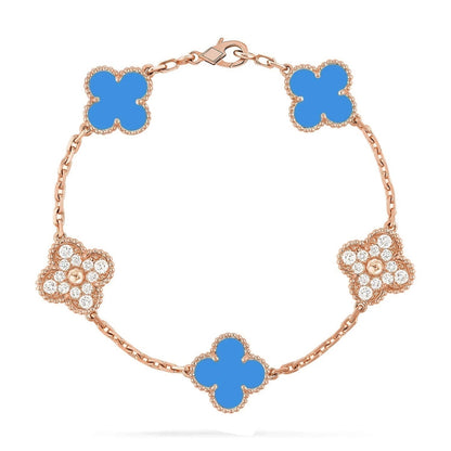 [lume Jewelry]New CLOVER 5 MOTIF BLUE AGATE BRACELET COLLECTION