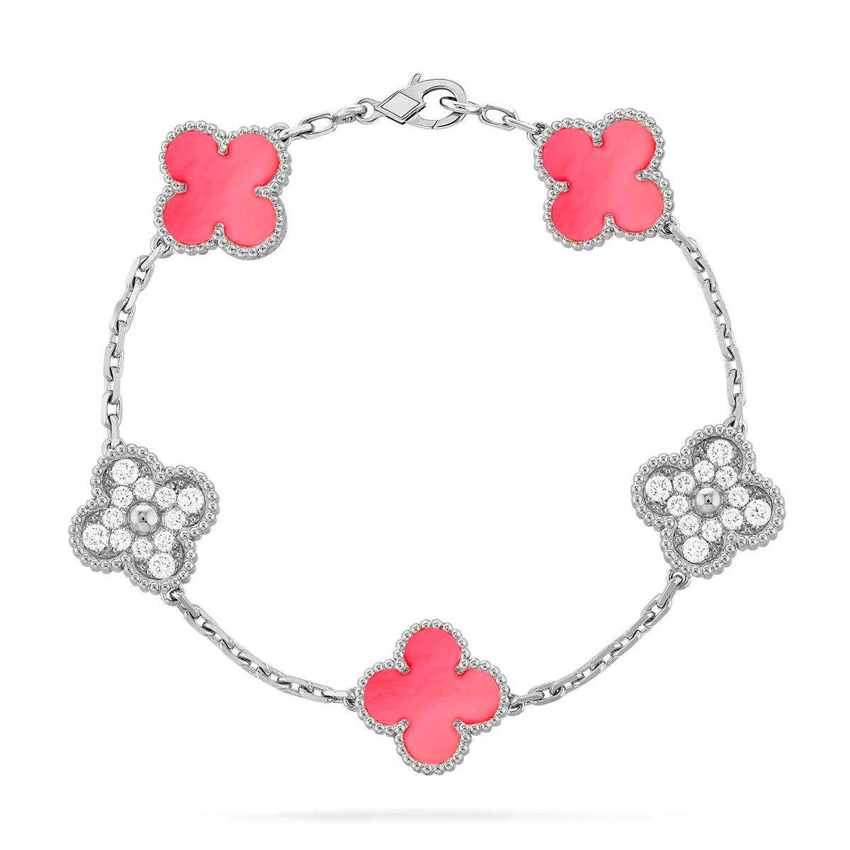 [lume Jewelry]New  CLOVER 5 MOTIFS  PINK MOP BRACELET COLLECTION