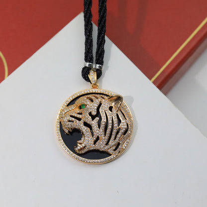 ¡®lume Jewelry¡ Openwork Tiger Cord Pendant Necklace
