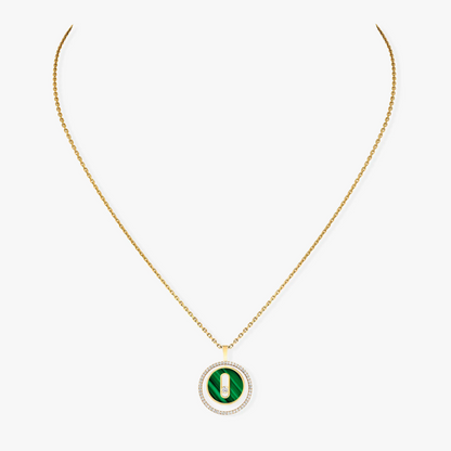 [lume Jewelry]LUCKY MOVE 1 DIAMOND MALACHITE GOLD DIAMOND NECKLACE