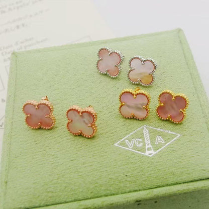 [lume Jewelry]Clover Mini Pink Earrings