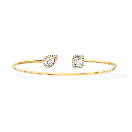 [lume Jewelry]JONC FLEX MY TWIN TOI & MOI SILVER DIAMOND BRACELET