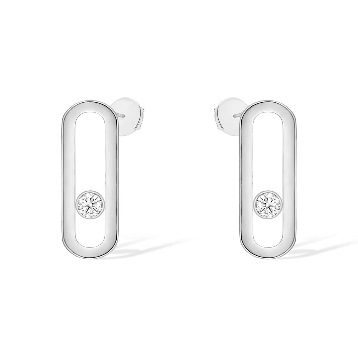 [lume Jewelry]MOVE UNO SMALL 1 DIAMOND EARRINGS